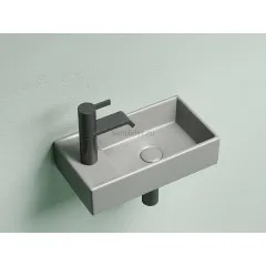 Умывальник CERAMICANOVA Element подвесной прямоугольный (чаша справа, отверстие под смеситель слева) цвет антрацит матовый CN6051RMH