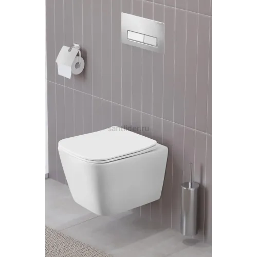 Унитаз подвесной безободковый с сиденьем и смывом TORNADO BelBagno KRAFT-TOR BB7106CH-TOR/SC
