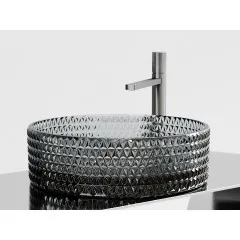Умывальник CERAMICANOVA Cristal чаша накладная круглая 360 мм (цвет чёрный) CN6060