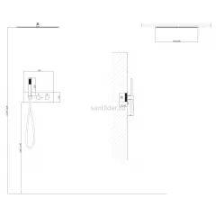 Душевая система ABBER Daheim AF8255G скрытого монтажа без излива, термостат, золото матовое