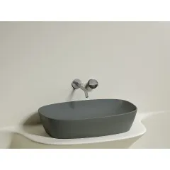 Умывальник CERAMICANOVA Element чаша накладная овальная (цвет Антрацит Матовый) CN6049MH