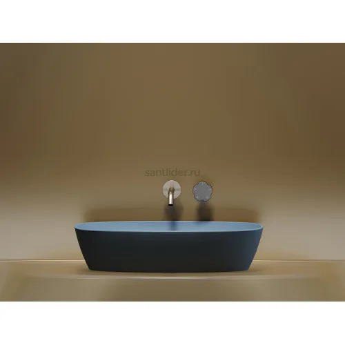 Умывальник CERAMICANOVA Element чаша накладная овальная (цвет Голубой Матовый) CN6049ML