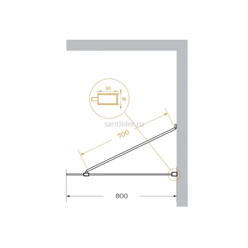 Душевая перегородка Cezares LIBERTA-L-1-TB-80-GR-Cr