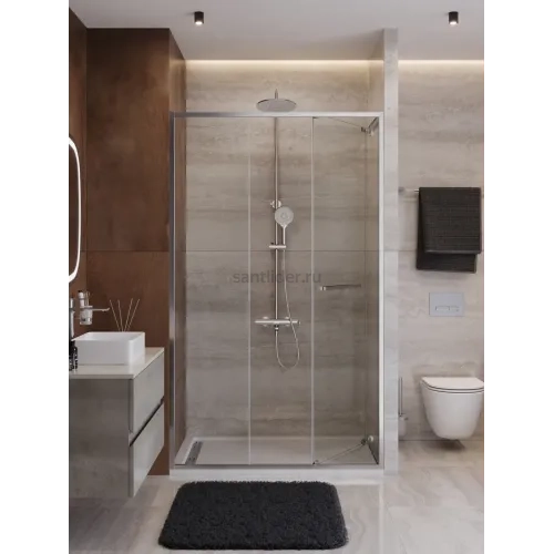 Душевая дверь Cezares LUX-B-FS-11-120-C-GM, 120х195, профиль оружейная сталь, стекло прозрачное