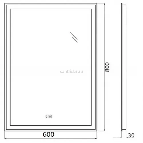 Зеркало BelBagno SPC-GRT-600-800-LED-TCH-WARM