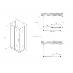Душевой уголок ABBER Schwarzer Diamant AG30150B-S75B-S75B