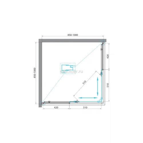 Душевой уголок BelBagno UNIQUE-A-2-85/100-M-Cr