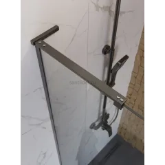 Душевая перегородка BelBagno UNO-L-1-TB-90-C-GM профиль оружейная сталь, стекло прозрачное