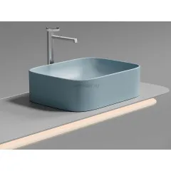 Умывальник CERAMICANOVA Element чаша накладная прямоугольная (цвет Голубой Матовый) CN6052ML