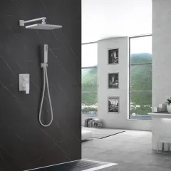 Душевая система ABBER Weiss Insel AF8018FW скрытого монтажа без излива, белая матовая