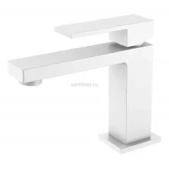 Cмеситель для умывальника Qubic Matt White