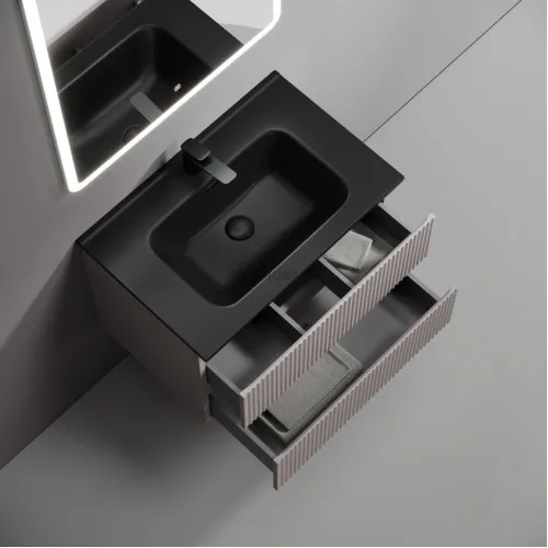 Тумба подвесная SANCOS Snob R 690х445х500, c двумя ящиками оснащенными доводчиками, Doha Soft,SNR70SM