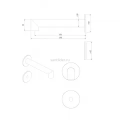 Смеситель ABBER Perfekte 316 AF8A72BG сенсорный для раковины скрытого монтажа, брашированное светлое золото