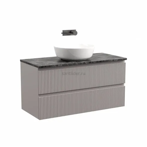 Тумба подвесная SANCOS Snob T, Doha Soft 995х445х500, под столешницу без отверстия под смеситель, цвет Black Sky, SNT100SM