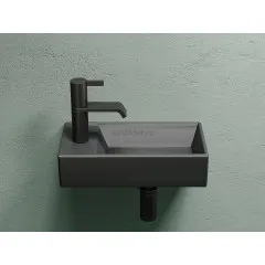 Умывальник CERAMICANOVA Element подвесной прямоугольный (чаша справа, отверстие под смеситель слева) цвет темный антрацит матовый CN6051RMDH
