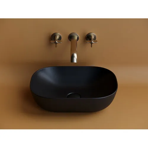 Умывальник CERAMICANOVA Element чаша накладная прямоугольная (цвет Чёрный Матовый) CN6009MB
