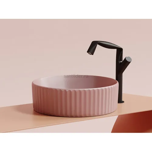 Умывальник CERAMICANOVA Element чаша накладная круглая (цвет Розовый Матовый) CN6057MP