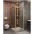 Душевой уголок Cezares MOLVENO-AHF-31-100/90-C-BORO-IV, 100х90х195, профиль брашированное золото, прозрачное стекло