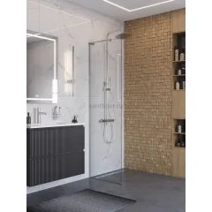 Душевая перегородка BelBagno UNO-L-1-TB-60-C-Cr профиль хром, стекло прозрачное