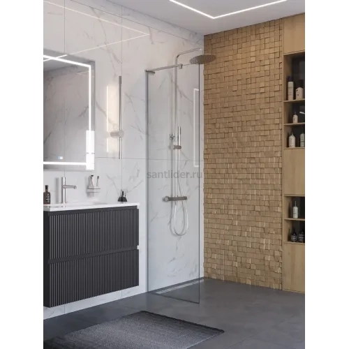Душевая перегородка BelBagno UNO-L-1-TB-60-C-Cr профиль хром, стекло прозрачное