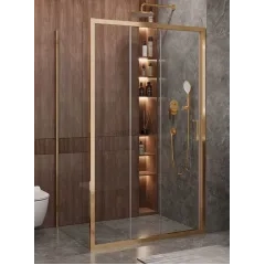 Душевой уголок Cezares MOLVENO-AHF-31-120/90-C-BORO-IV, 120х90х195, профиль брашированное золото, прозрачное стекло