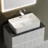 Тумба подвесная SANCOS Snob T, Bianco 790х445х500, под столешницу без отверстия под смеситель, цвет Black Sky, SNT80W