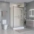 Душевой уголок BelBagno MARINO-2-AH-1-140/100-C-GM 140х100см профиль оружейная сталь, стекло прозрачное