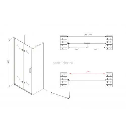 Душевая дверь ABBER Zart AG08100P