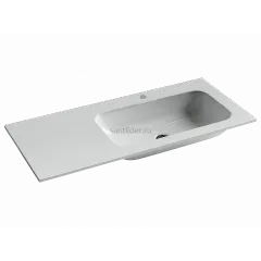 Раковина накладная CERAMICANOVA Grace прямоугольная, чаша справа, с отверстием под смеситель, цвет белый CN7015
