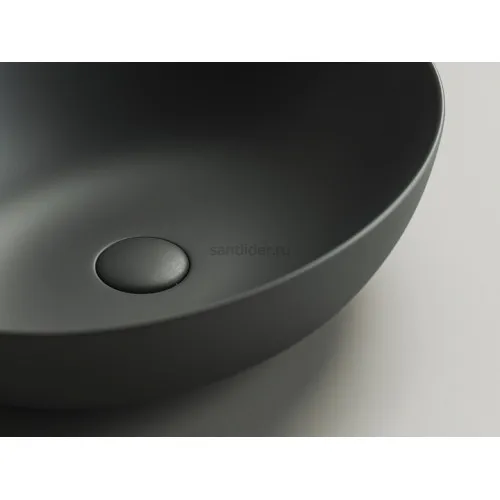 Умывальник CERAMICANOVA Element чаша накладная овальная (цвет Темный Антрацит Матовый) CN6017MDH