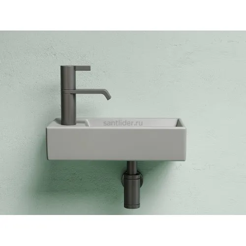Умывальник CERAMICANOVA Element подвесной прямоугольный (чаша справа, отверстие под смеситель слева) цвет антрацит матовый CN6051RMH