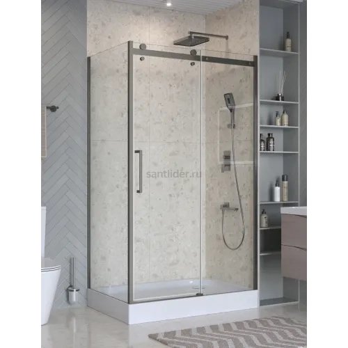 Душевой уголок BelBagno MARINO-2-AH-1-120/90-C-GM 120х90см профиль оружейная сталь, стекло прозрачное