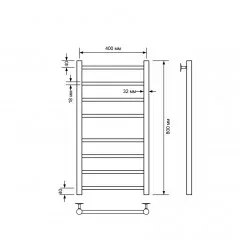Полотенцесушитель водяной Comfysan Luce W-8 80/40, хром