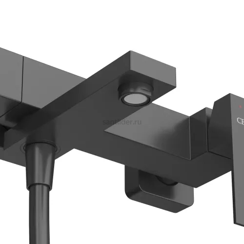Смеситель CEZARES SLIDER-VD-NOP для ванны и душа с поворотным изливом, с ручным душем, шлангом и держателем