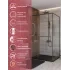 Душевой уголок Cezares LUX-AH-FS-11-110/100-C-GM, 110х100х195, профиль оружейная сталь, стекло прозрачное