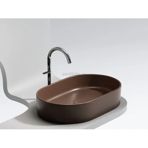 Умывальник CERAMICANOVA Element чаша накладная овальная (цвет Темно-Коричневый Матовый) CN6048MDB