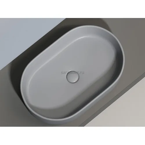 Умывальник CERAMICANOVA Element чаша накладная овальная (цвет Антрацит Матовый) CN6048MH