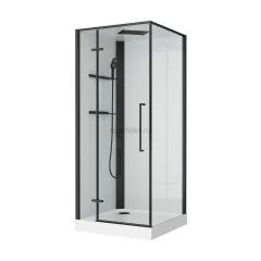 Душевая кабина BelBagno UNO-CAB-A-1-90-C-NERO-Bi-TOP-L, левосторонняя