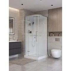 Душевая кабина BelBagno UNO-CAB-A-1-90-C-Cr-Bi-TOP-L, левосторонняя