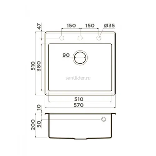 Мойка Omoikiri Tedori 57-BL