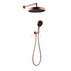 Лейка ручная+верхняя+выпуск+шланг CELL COPPER BRUSHED Boheme