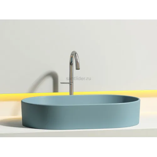 Умывальник CERAMICANOVA Element чаша накладная овальная (цвет Зеленый Матовый) CN6048MLG