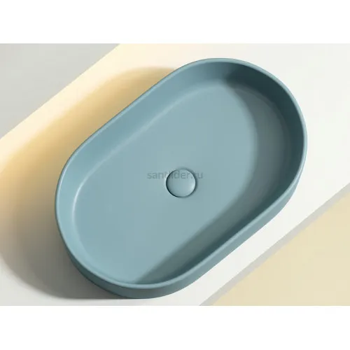 Умывальник CERAMICANOVA Element чаша накладная овальная (цвет Зеленый Матовый) CN6048MLG