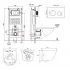 Комплект ABBER унитаз AC1100 белый с инсталляцией AC0105 и кнопкой AC0120 хром, биде AC1150 с инсталляцией AC0101P