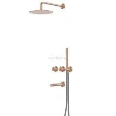 Душевая система ABBER Emotion 316 AF8850BRG скрытого монтажа с изливом, термостат, розовое золото брашированное