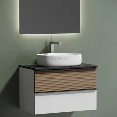 Столешница для ванной комнаты SANCOS 800х460 с отверстием под смеситель, цвет black sky, артикул TT80A1X, TT80A1X