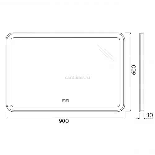 Зеркало BelBagno SPC-MAR-900-600-LED-TCH-WARM