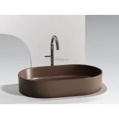 Умывальник CERAMICANOVA Element чаша накладная овальная (цвет Темно-Коричневый Матовый) CN6048MDB