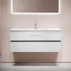 Тумба подвесная SANCOS под раковину Urban, белый глянец 1190х450х550, UR120-1W