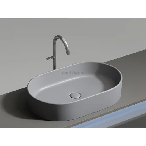 Умывальник CERAMICANOVA Element чаша накладная овальная (цвет Антрацит Матовый) CN6048MH